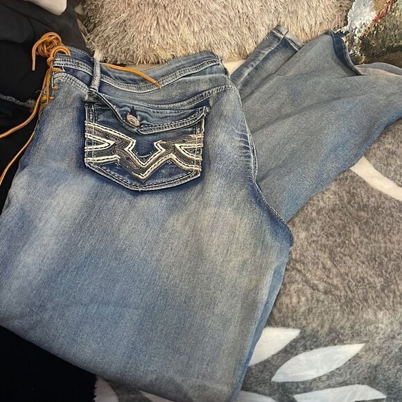 Hydraulic jeans 17/18 lola curvy light wash acid wash bootcut flare jeans - Picture 3 of 9